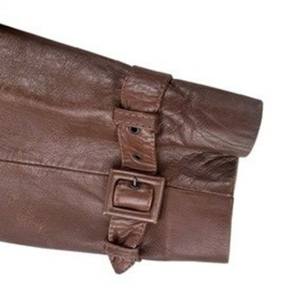 Stanley Blacker Leather‎ Coat 44 Mens Vintage Brown Trench Belted Long Jacket - Picture 8 of 16